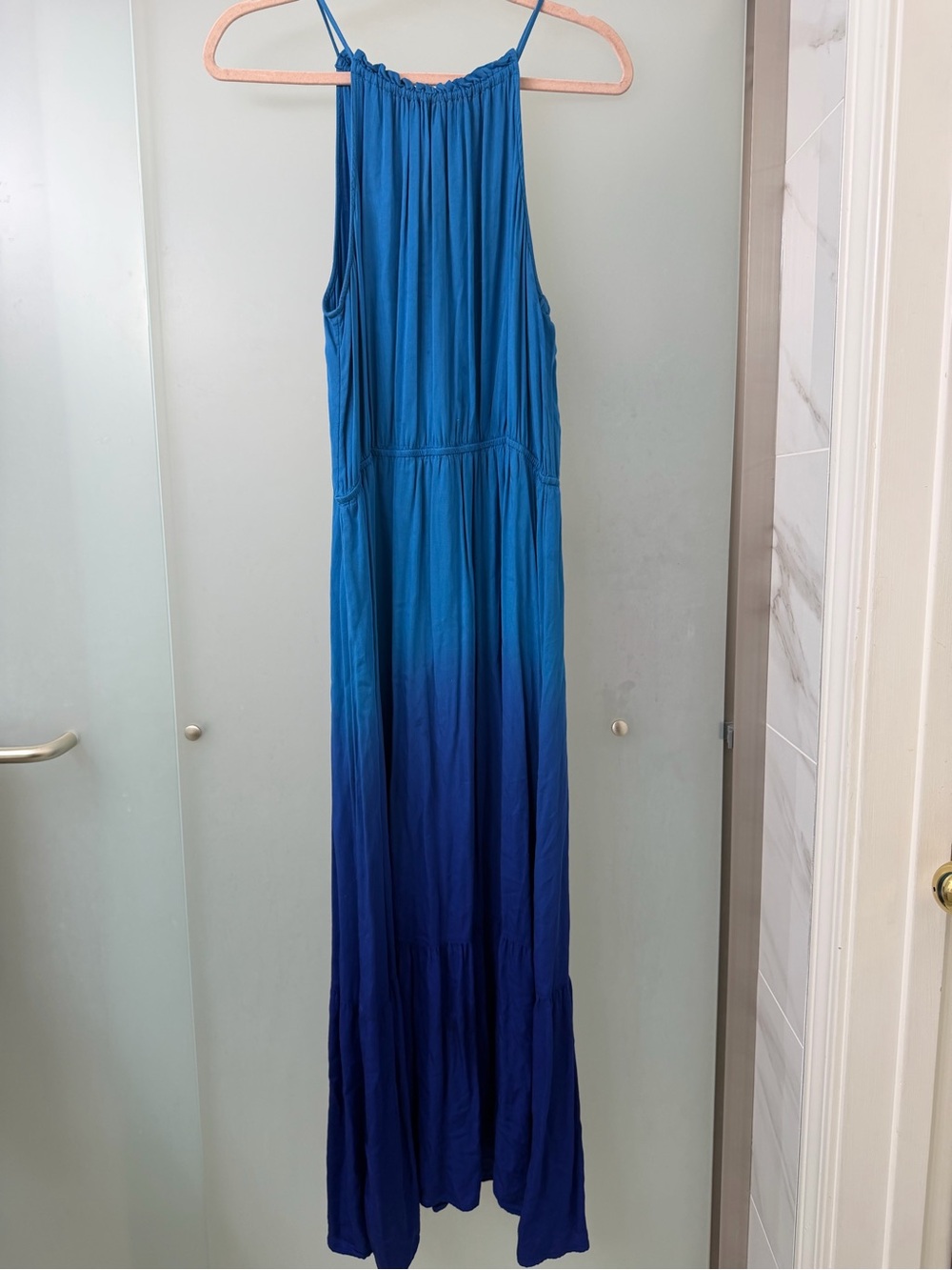 Knox Rose Blue Ombre Halter Maxi Dress